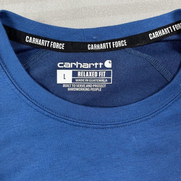 Carhartt Force Shirt Mens Large Blue Relaxed Fit Pocket Short Sleeve 104616 - Picture 2 of 10
